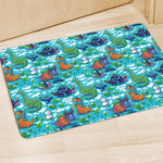 Xmas Dinosaur Pattern Print Polyester Doormat