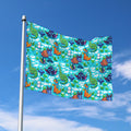 Xmas Dinosaur Pattern Print Polyester Flag