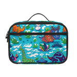 Xmas Dinosaur Pattern Print Portable Lunch Bag