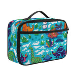 Xmas Dinosaur Pattern Print Portable Lunch Bag