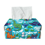 Xmas Dinosaur Pattern Print Rectangle Tissue Box Cover