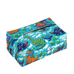 Xmas Dinosaur Pattern Print Rectangle Tissue Box Cover