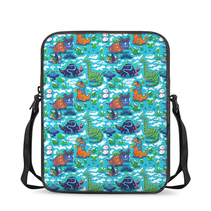 Xmas Dinosaur Pattern Print Rectangular Crossbody Bag