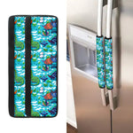 Xmas Dinosaur Pattern Print Refrigerator Handle Covers