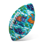 Xmas Dinosaur Pattern Print Rugby Ball