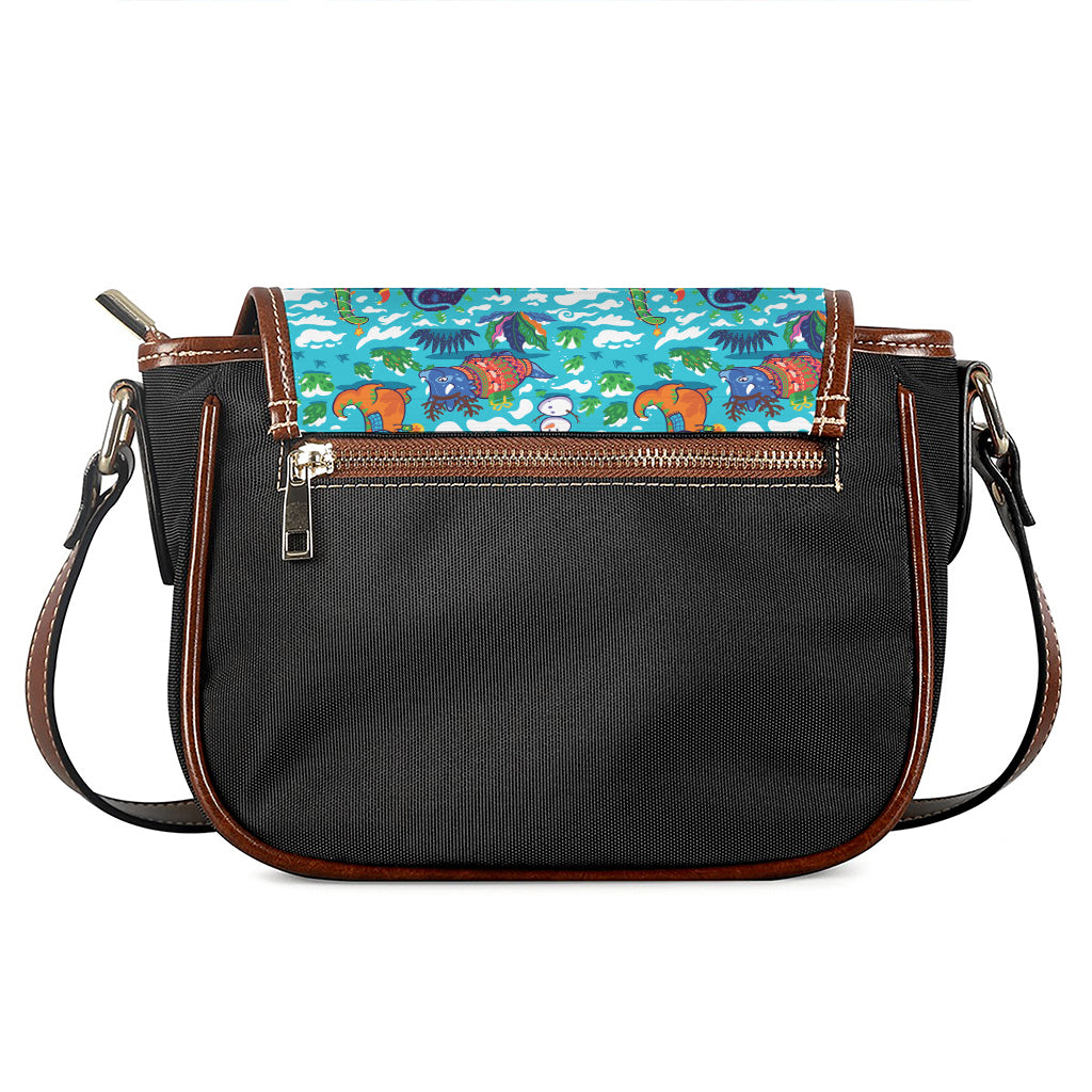 Xmas Dinosaur Pattern Print Saddle Bag