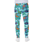 Xmas Dinosaur Pattern Print Scuba Joggers