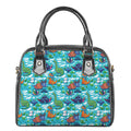 Xmas Dinosaur Pattern Print Shoulder Handbag