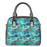 Xmas Dinosaur Pattern Print Shoulder Handbag