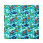 Xmas Dinosaur Pattern Print Silk Bandana