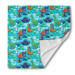 Xmas Dinosaur Pattern Print Silk Bandana