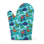 Xmas Dinosaur Pattern Print Single Oven Mitt