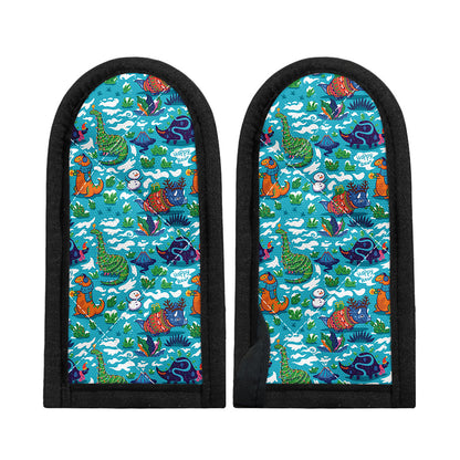 Xmas Dinosaur Pattern Print Skillet Handle Cover