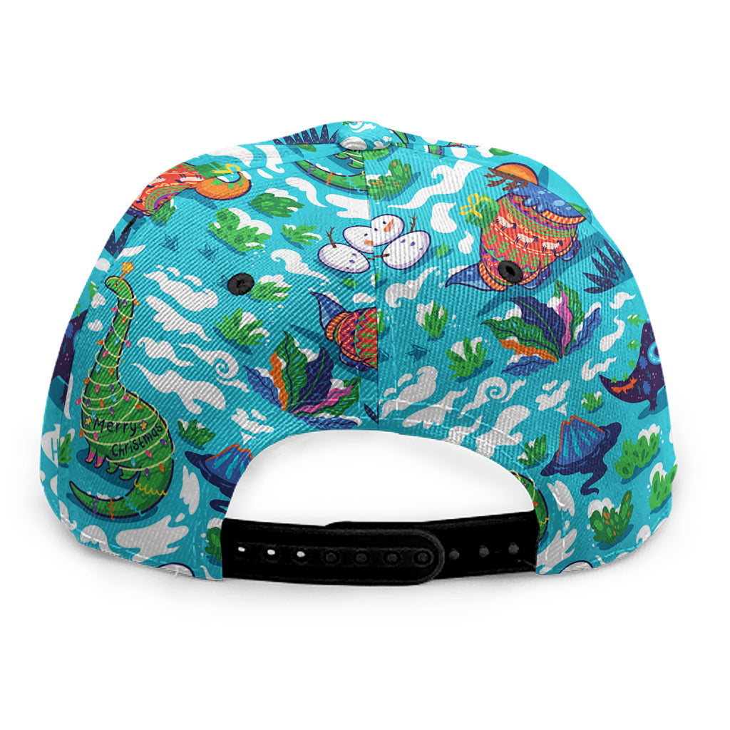 Xmas Dinosaur Pattern Print Snapback Cap