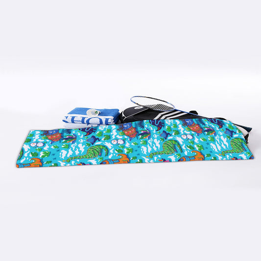 Xmas Dinosaur Pattern Print Sports Towel