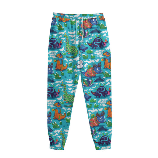 Xmas Dinosaur Pattern Print Sweatpants