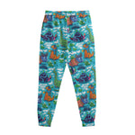 Xmas Dinosaur Pattern Print Sweatpants