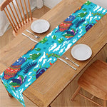 Xmas Dinosaur Pattern Print Table Runner