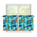 Xmas Dinosaur Pattern Print Tier Curtains