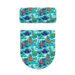 Xmas Dinosaur Pattern Print Toilet Lid And Tank Cover Set