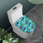 Xmas Dinosaur Pattern Print Toilet Lid Cover