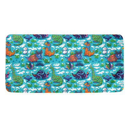 Xmas Dinosaur Pattern Print Towel
