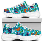 Xmas Dinosaur Pattern Print White Chunky Shoes