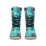 Xmas Dinosaur Pattern Print Winter Boots