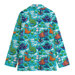 Xmas Dinosaur Pattern Print Women's Blazer