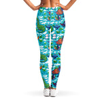 Xmas Dinosaur Pattern Print Women's Leggings