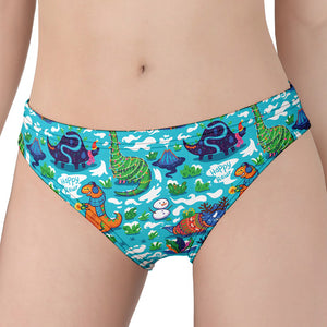 Xmas Dinosaur Pattern Print Women's Panties