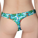 Xmas Dinosaur Pattern Print Women's Thong