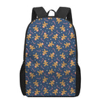 Xmas Gingerbread Man Pattern Print 17 Inch Backpack
