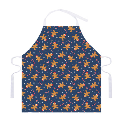 Xmas Gingerbread Man Pattern Print Adjustable Apron