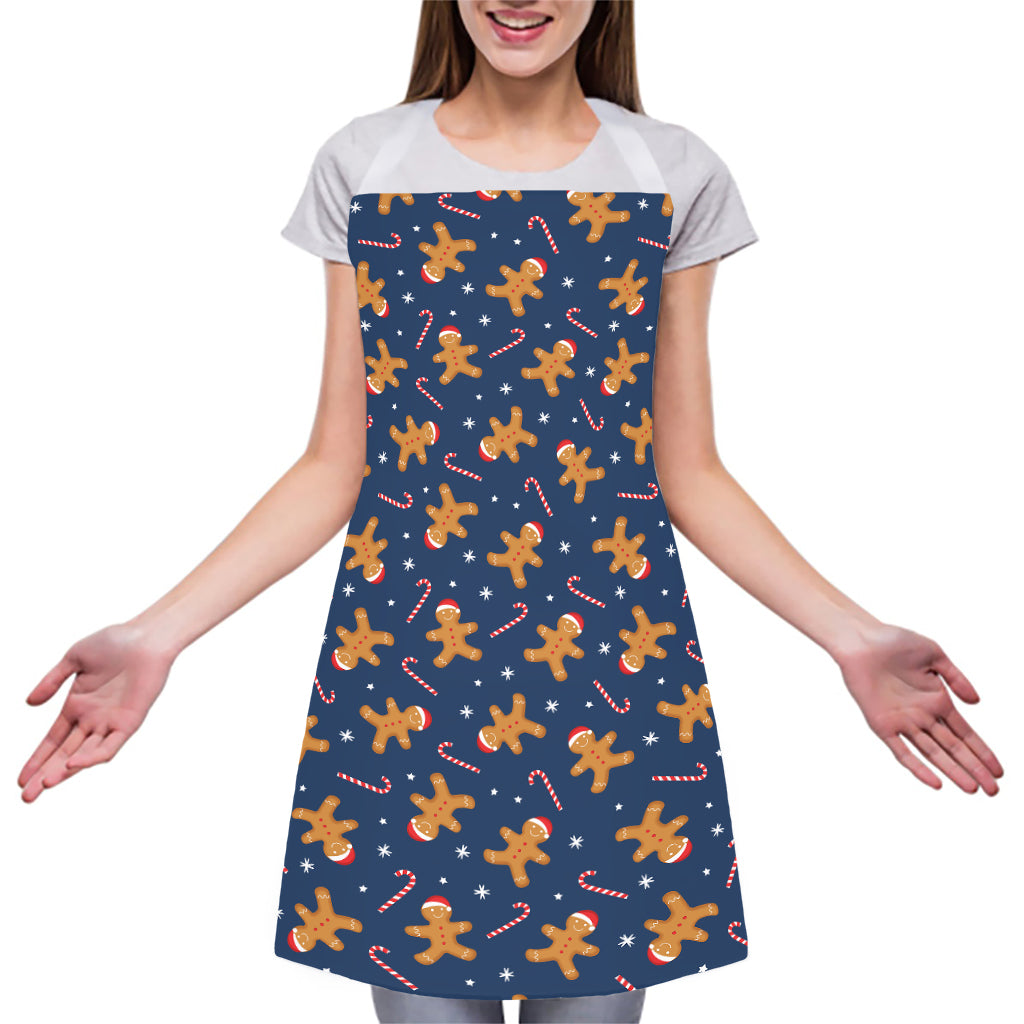 Xmas Gingerbread Man Pattern Print Adjustable Apron