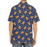 Xmas Gingerbread Man Pattern Print Aloha Shirt