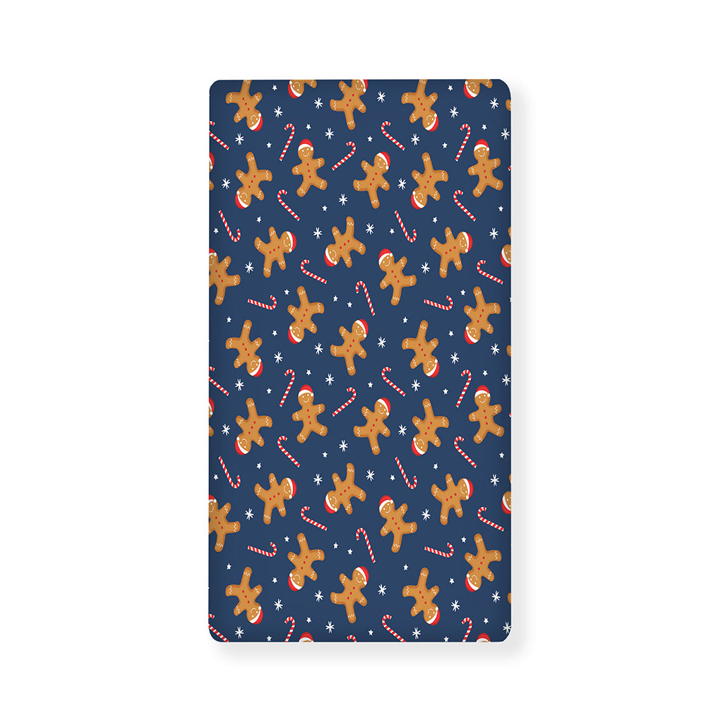 Xmas Gingerbread Man Pattern Print Baby Crib Sheet