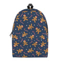 Xmas Gingerbread Man Pattern Print School Backpack