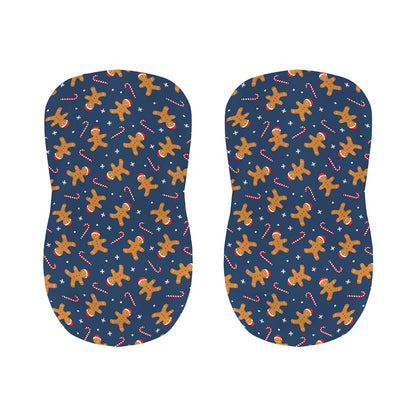 Xmas Gingerbread Man Pattern Print Bar Stool Covers