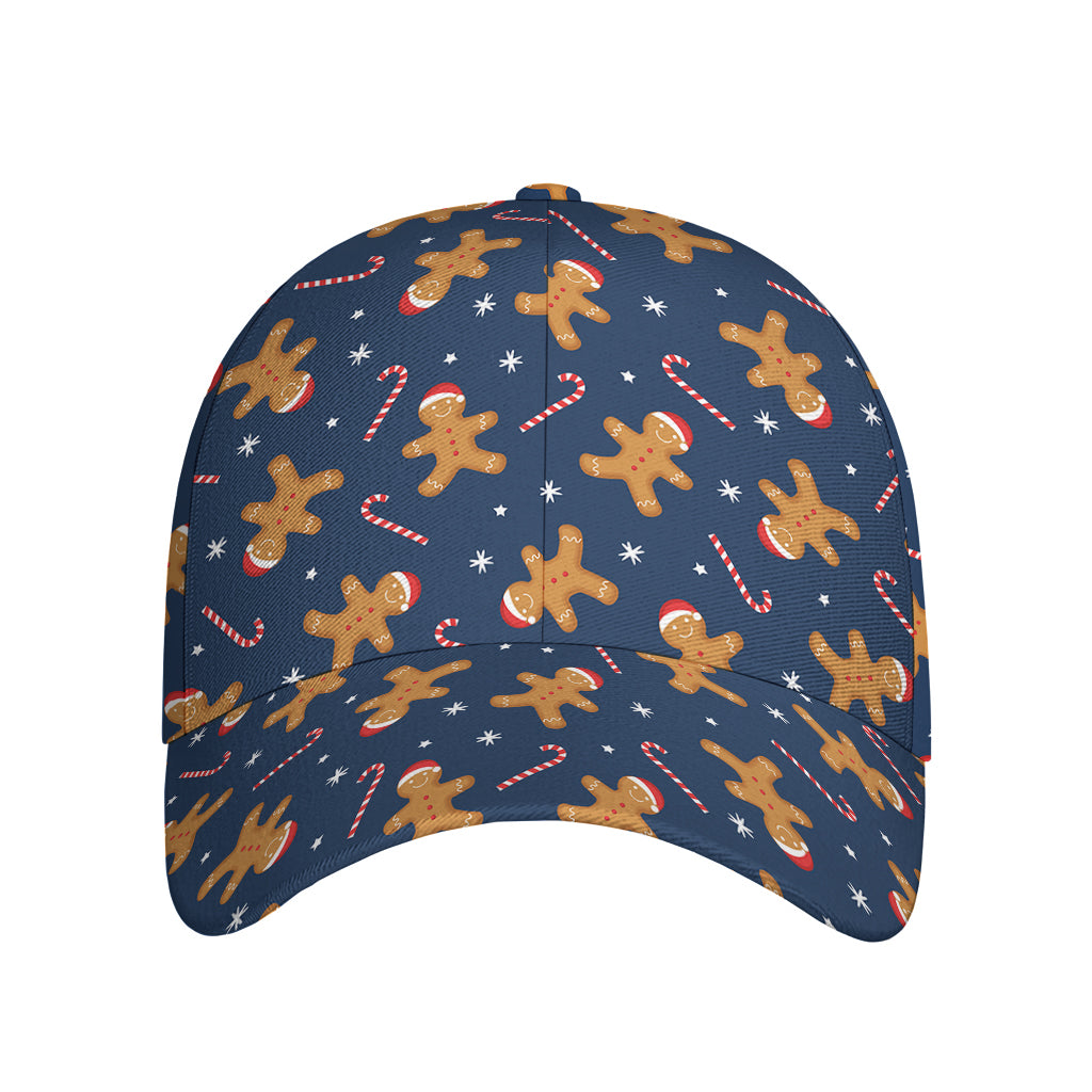 Xmas Gingerbread Man Pattern Print Baseball Cap
