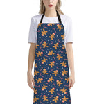 Xmas Gingerbread Man Pattern Print Bib Apron With Pocket