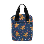 Xmas Gingerbread Man Pattern Print Bible Tote Bag