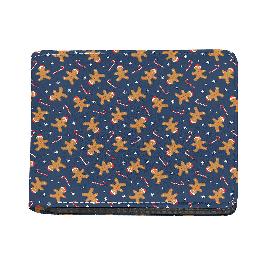 Xmas Gingerbread Man Pattern Print Bifold Wallet
