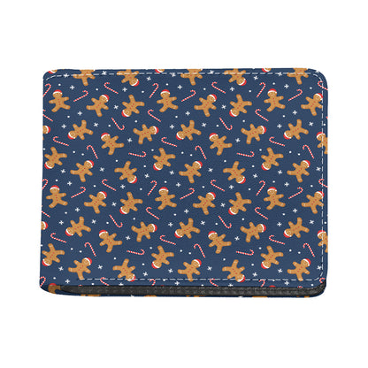 Xmas Gingerbread Man Pattern Print Bifold Wallet