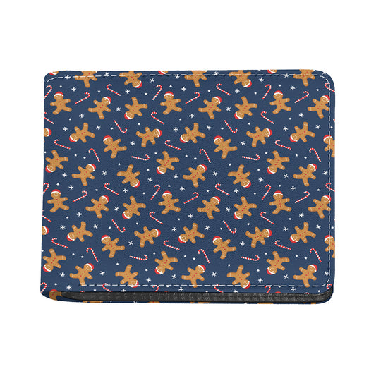Xmas Gingerbread Man Pattern Print Bifold Wallet
