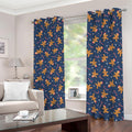 Xmas Gingerbread Man Pattern Print Dimout Grommet Curtains