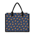 Xmas Gingerbread Man Pattern Print Canvas Tote Bag