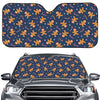 Xmas Gingerbread Man Pattern Print Car Windshield Sun Shade