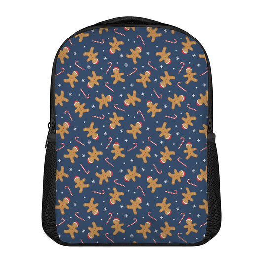 Xmas Gingerbread Man Pattern Print Casual Backpack