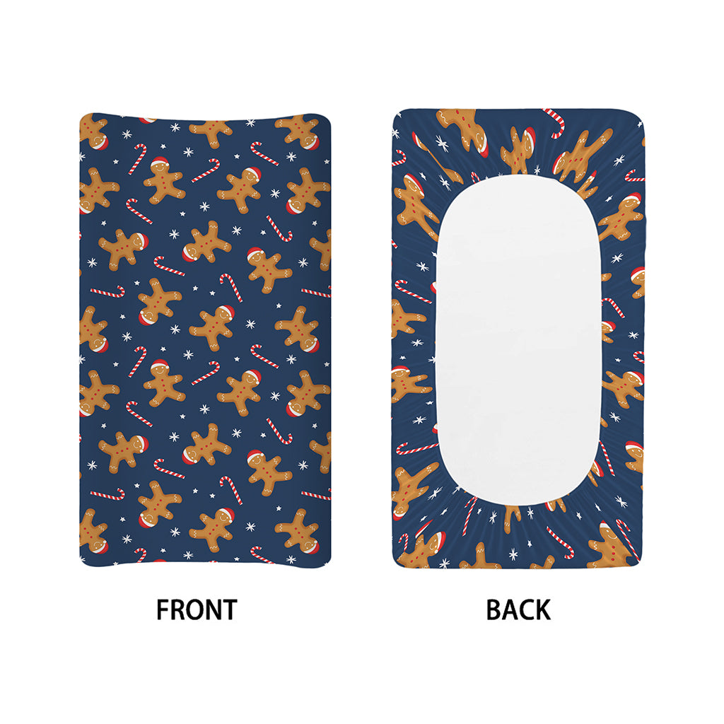 Xmas Gingerbread Man Pattern Print Changing Pad Cover